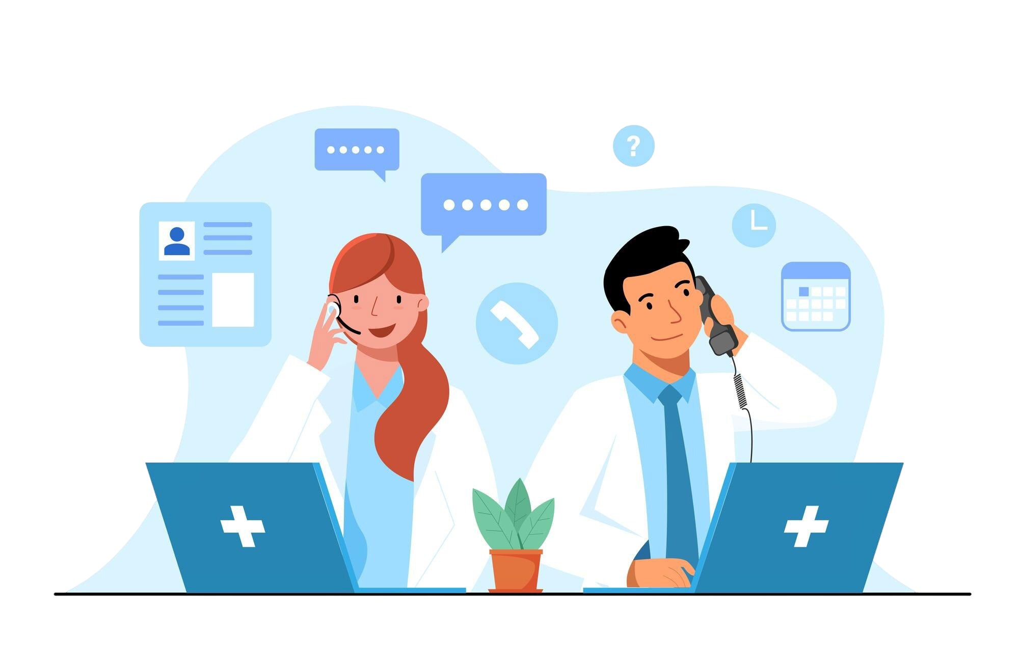 Doctor answering patient voicemail